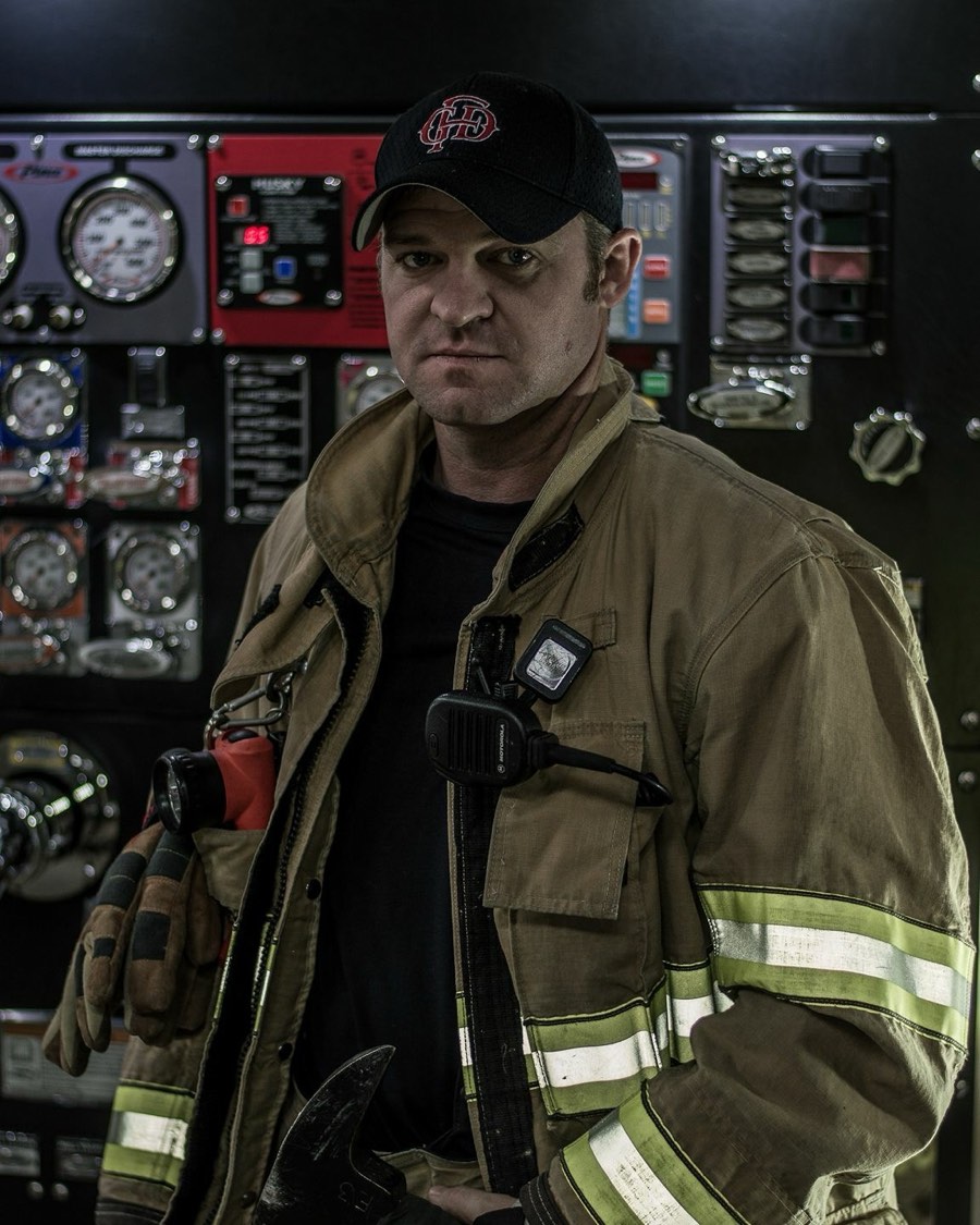 Capt. Trey Lockwood at the pump panel